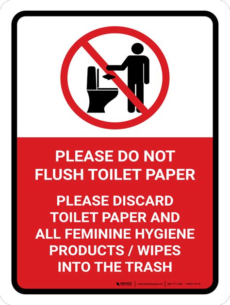 Free Printable Do Not Flush Toilet Paper Signs